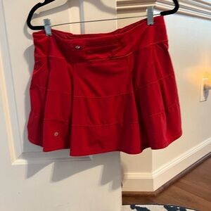 Lululemon skirt with attached shorts . Beautiful red
